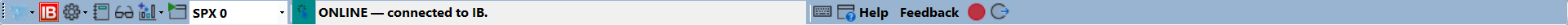 Top toolstrip, connected to IB, symbol dropdown